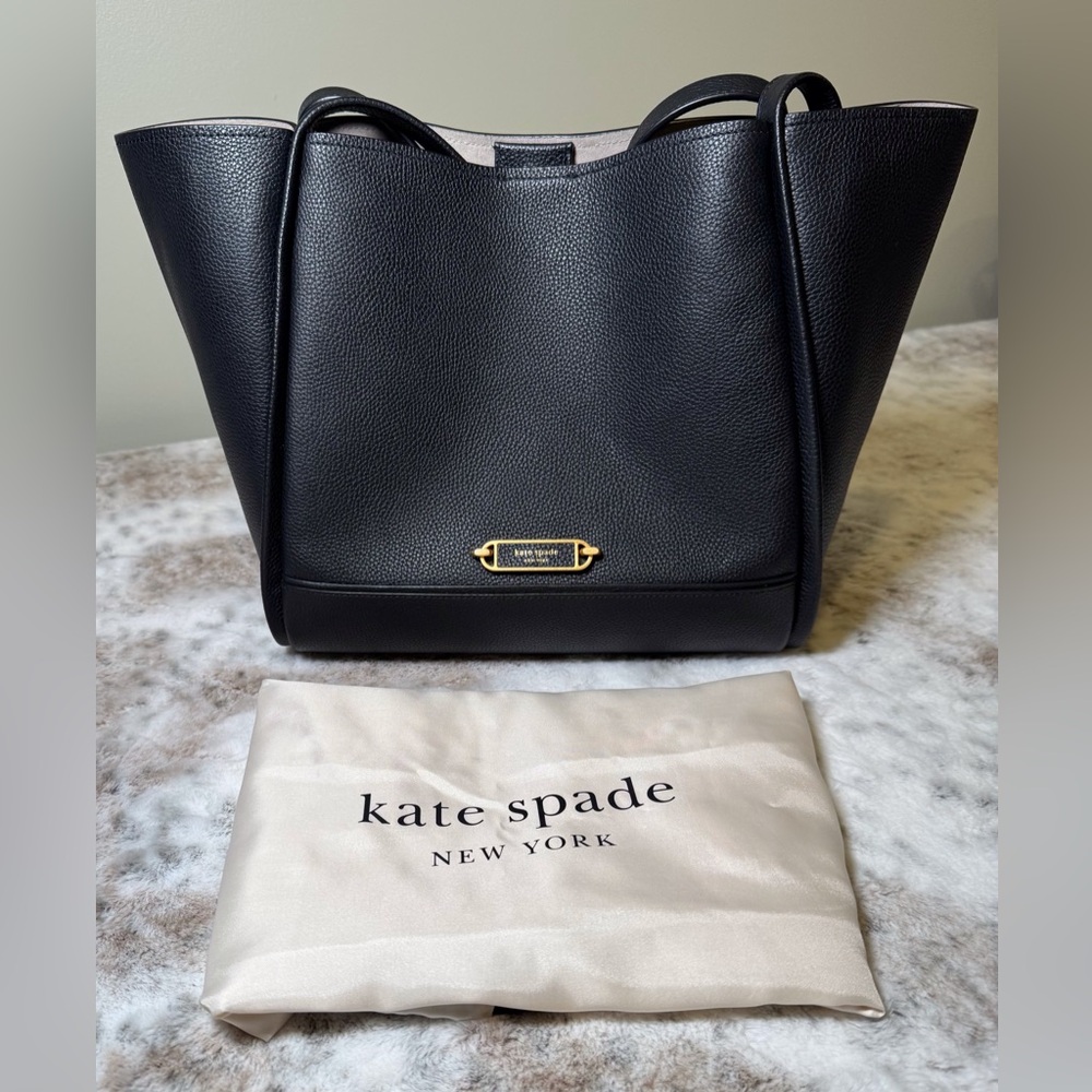 KATE SPADE GRAMERCY PEBBLED LEATHER TOTE IN BLACK. EXCELLENT CONDITION!